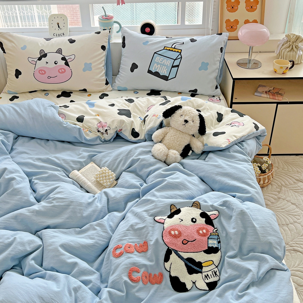 91家纺网 家纺一手货源 找家纺 一霖家纺 2025新款高克重云朵棉数码印花＋毛巾绣四件套