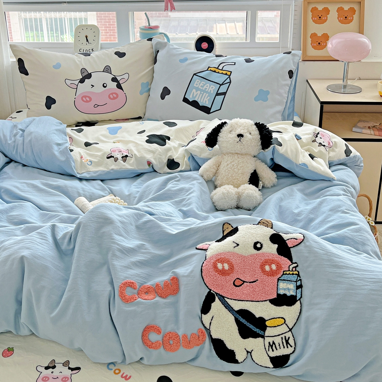 91家纺网 家纺一手货源 找家纺 一霖家纺 2025新款高克重云朵棉数码印花＋毛巾绣四件套