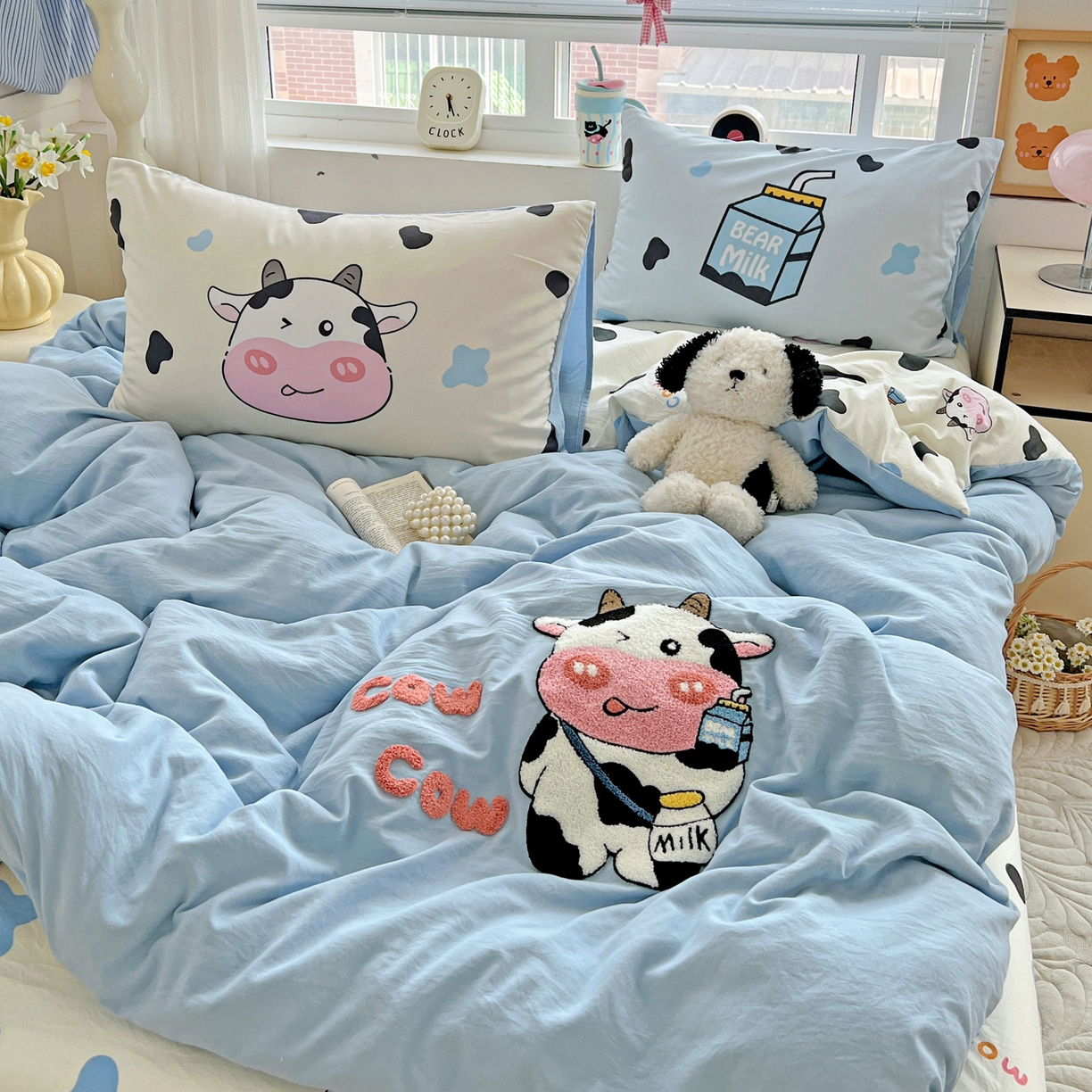 91家纺网 家纺一手货源 找家纺 一霖家纺 2025新款高克重云朵棉数码印花＋毛巾绣四件套