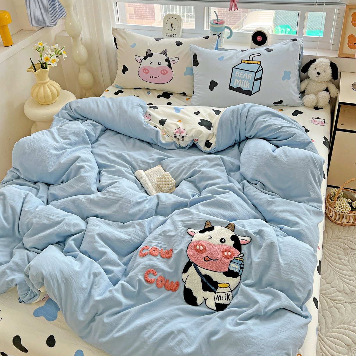 91家纺网 家纺一手货源 找家纺 一霖家纺 2025新款高克重云朵棉数码印花＋毛巾绣四件套