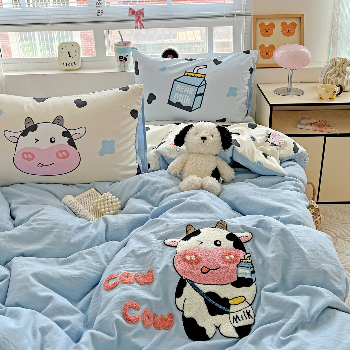 91家纺网 家纺一手货源 找家纺 一霖家纺 2025新款高克重云朵棉数码印花＋毛巾绣四件套