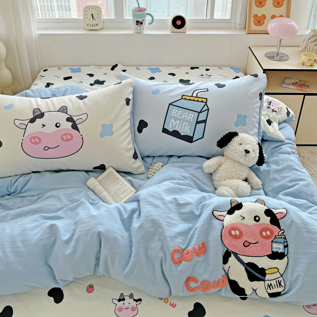 91家纺网 家纺一手货源 找家纺 一霖家纺 2025新款高克重云朵棉数码印花＋毛巾绣四件套