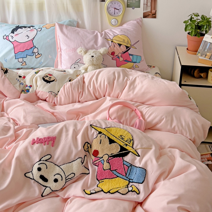 91家纺网 家纺一手货源 找家纺 一霖家纺 2025新款高克重云朵棉数码印花＋毛巾绣四件套