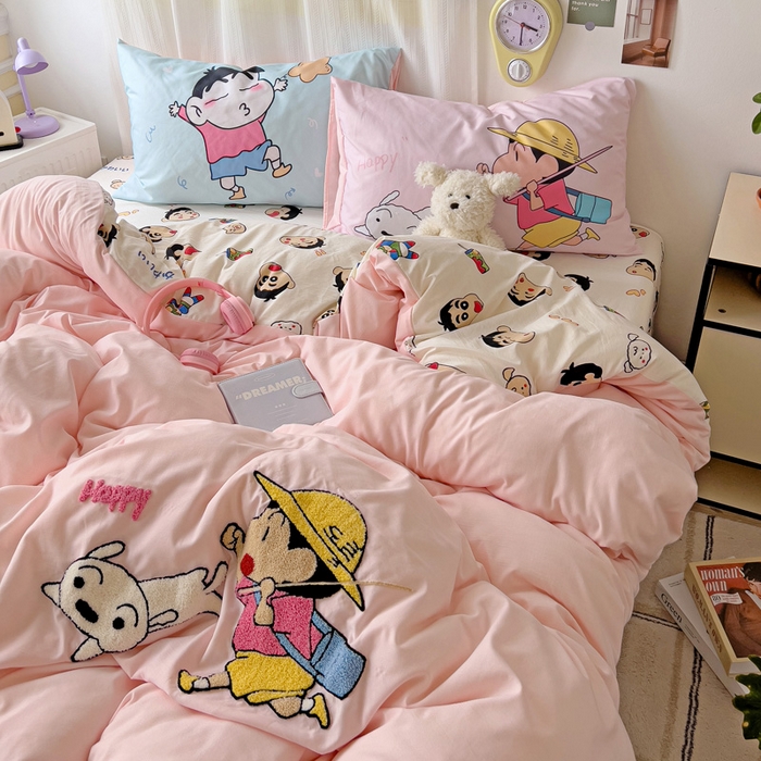 91家纺网 家纺一手货源 找家纺 一霖家纺 2025新款高克重云朵棉数码印花＋毛巾绣四件套