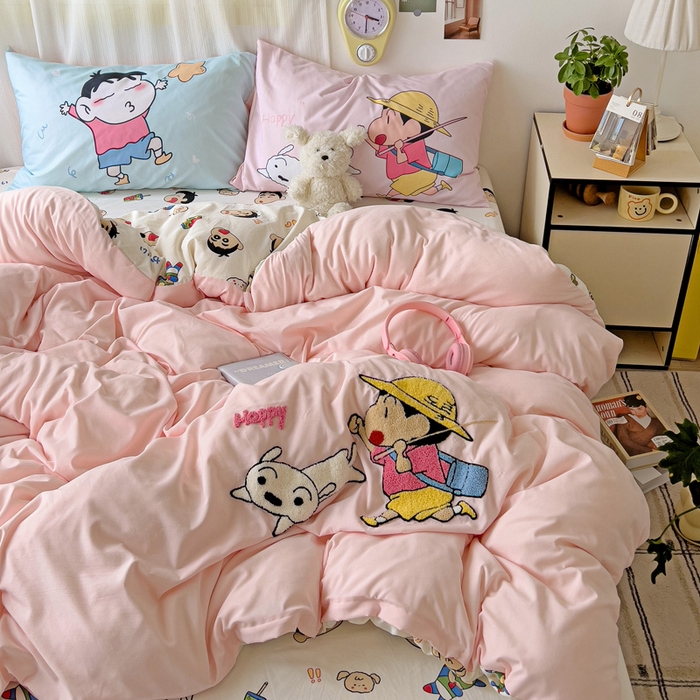 91家纺网 家纺一手货源 找家纺 一霖家纺 2025新款高克重云朵棉数码印花＋毛巾绣四件套