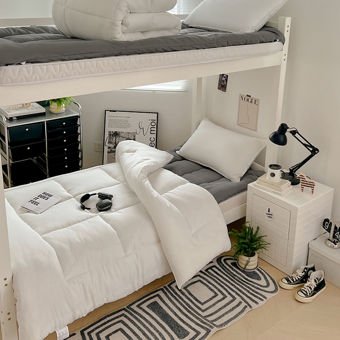 91家纺网 家纺一手货源 找家纺 VIP被业 2025学生款夏被四件套单品凉席配套直播冬被床垫包 白色