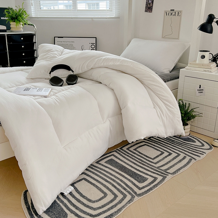 91家纺网 家纺一手货源 找家纺 VIP被业 2025学生款夏被四件套单品凉席配套直播冬被床垫包 白色