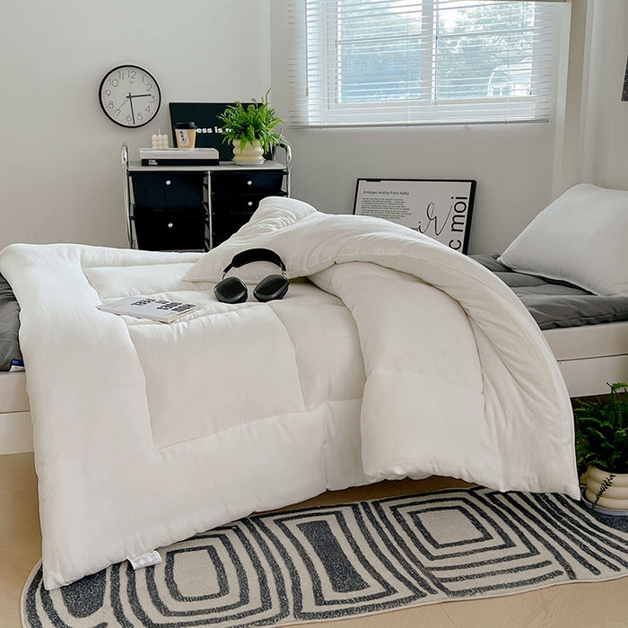 91家纺网 家纺一手货源 找家纺 VIP被业 2025学生款夏被四件套单品凉席配套直播冬被床垫包 白色