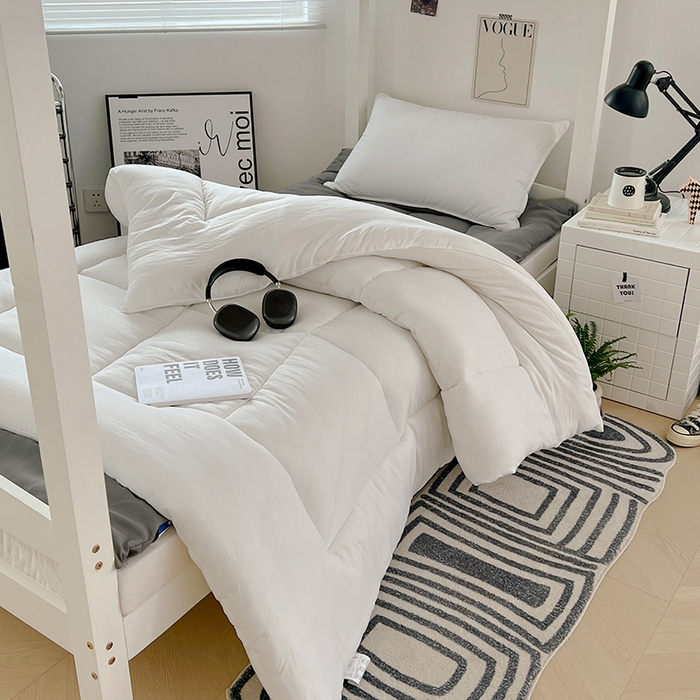 91家纺网 家纺一手货源 找家纺 VIP被业 2025学生款夏被四件套单品凉席配套直播冬被床垫包 白色