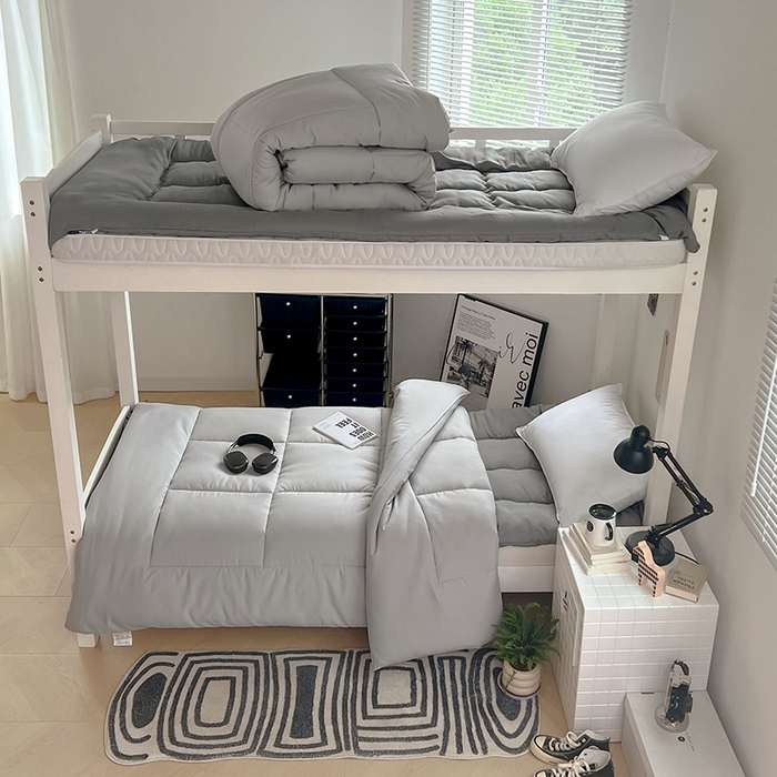 91家纺网 家纺一手货源 找家纺 VIP被业 2025学生款夏被四件套单品凉席配套直播冬被床垫包 灰色