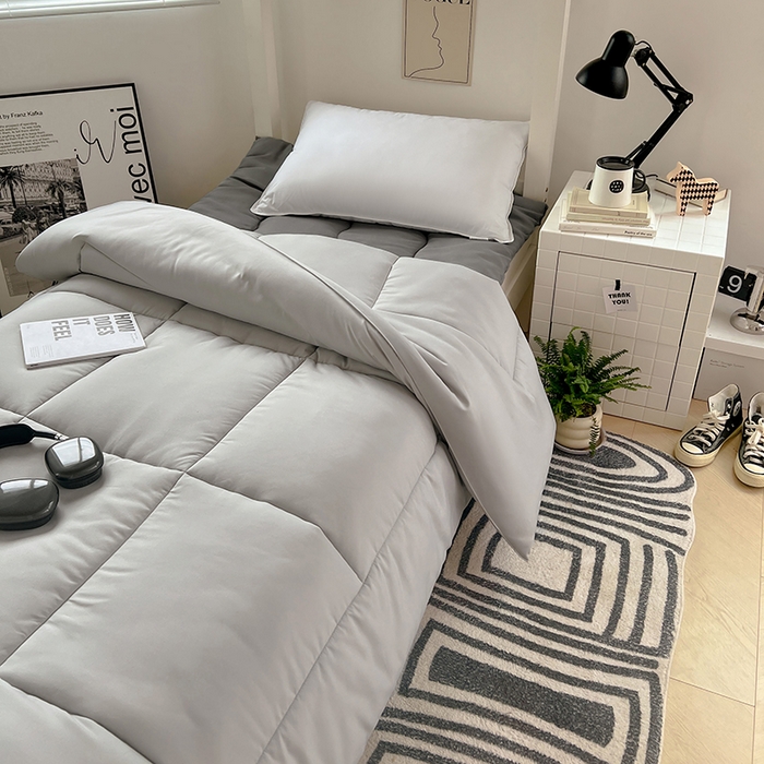 91家纺网 家纺一手货源 找家纺 VIP被业 2025学生款夏被四件套单品凉席配套直播冬被床垫包 灰色