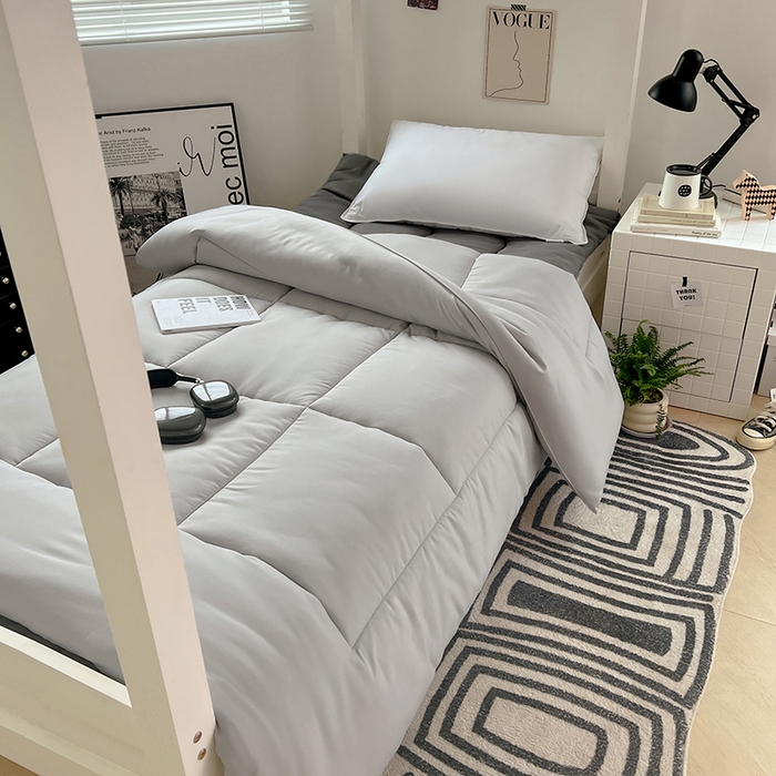 91家纺网 家纺一手货源 找家纺 VIP被业 2025学生款夏被四件套单品凉席配套直播冬被床垫包 灰色