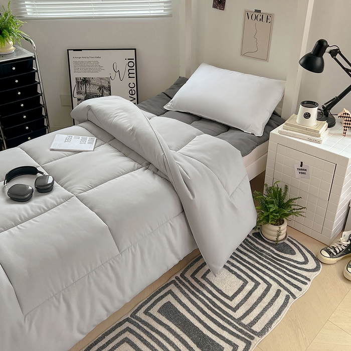 91家纺网 家纺一手货源 找家纺 VIP被业 2025学生款夏被四件套单品凉席配套直播冬被床垫包 灰色