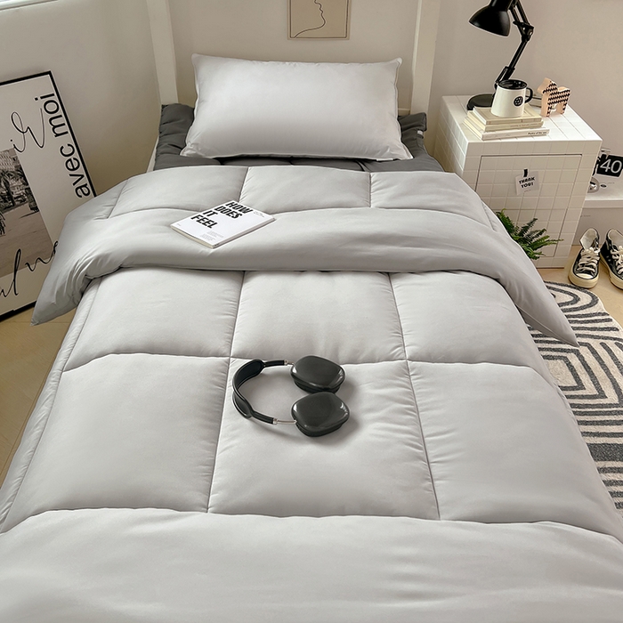 91家纺网 家纺一手货源 找家纺 VIP被业 2025学生款夏被四件套单品凉席配套直播冬被床垫包 灰色