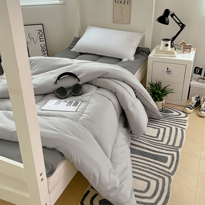 91家纺网 家纺一手货源 找家纺 VIP被业 2025学生款夏被四件套单品凉席配套直播冬被床垫包 灰色