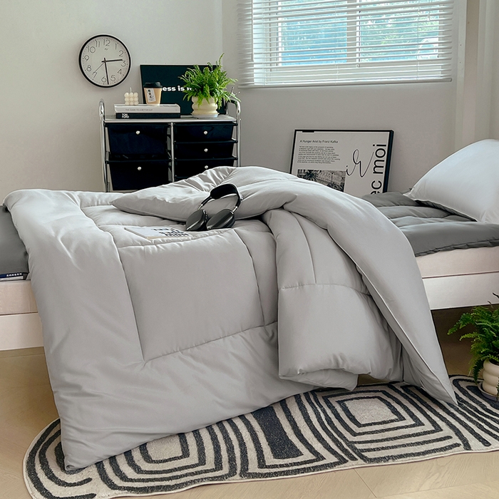 91家纺网 家纺一手货源 找家纺 VIP被业 2025学生款夏被四件套单品凉席配套直播冬被床垫包 灰色