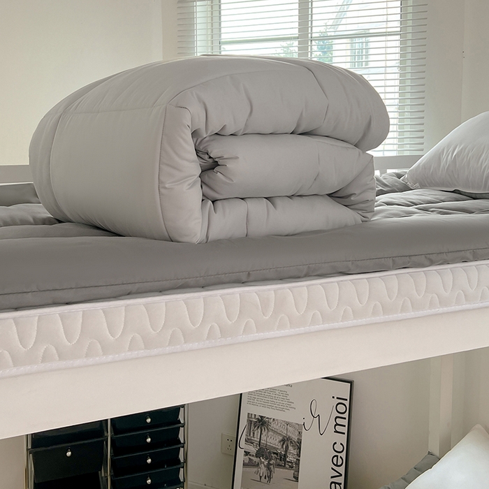 91家纺网 家纺一手货源 找家纺 VIP被业 2025学生款夏被四件套单品凉席配套直播冬被床垫包 灰色