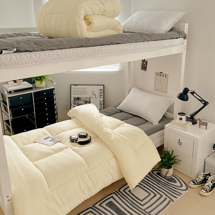 91家纺网 家纺一手货源 找家纺 VIP被业 2025学生款夏被四件套单品凉席配套直播冬被床垫包 米黄