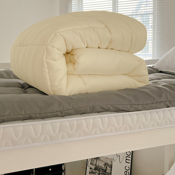 91家纺网 家纺一手货源 找家纺 VIP被业 2025学生款夏被四件套单品凉席配套直播冬被床垫包 米黄