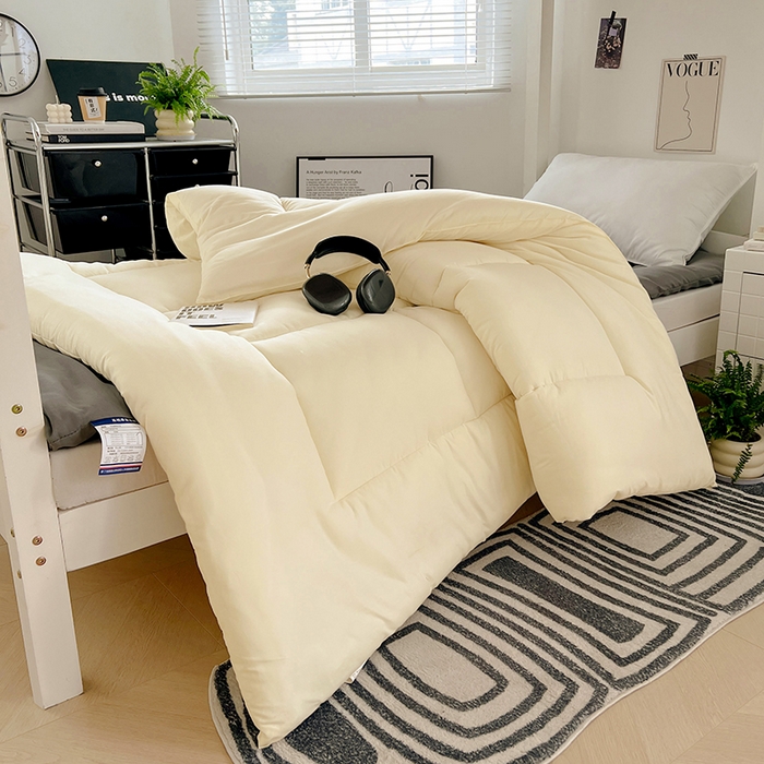 91家纺网 家纺一手货源 找家纺 VIP被业 2025学生款夏被四件套单品凉席配套直播冬被床垫包 米黄