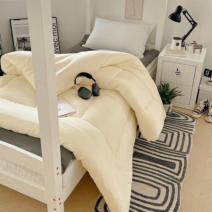 91家纺网 家纺一手货源 找家纺 VIP被业 2025学生款夏被四件套单品凉席配套直播冬被床垫包 米黄