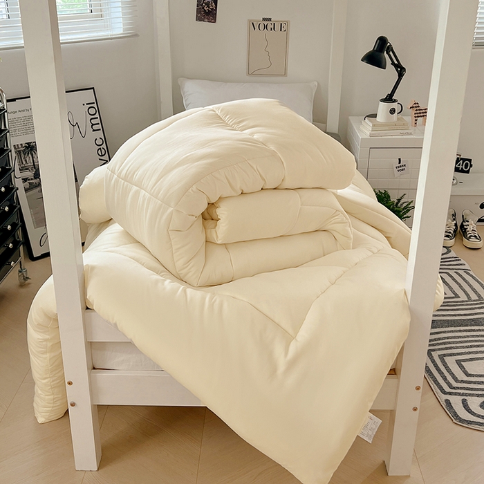 91家纺网 家纺一手货源 找家纺 VIP被业 2025学生款夏被四件套单品凉席配套直播冬被床垫包 米黄