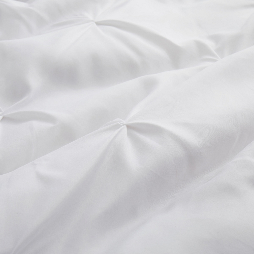 91家纺网 家纺一手货源 找家纺 子不语家纺2025新款跨境外贸手工揪花褶皱三件套亚马逊Temu速卖通Shein沃尔玛专供 白色