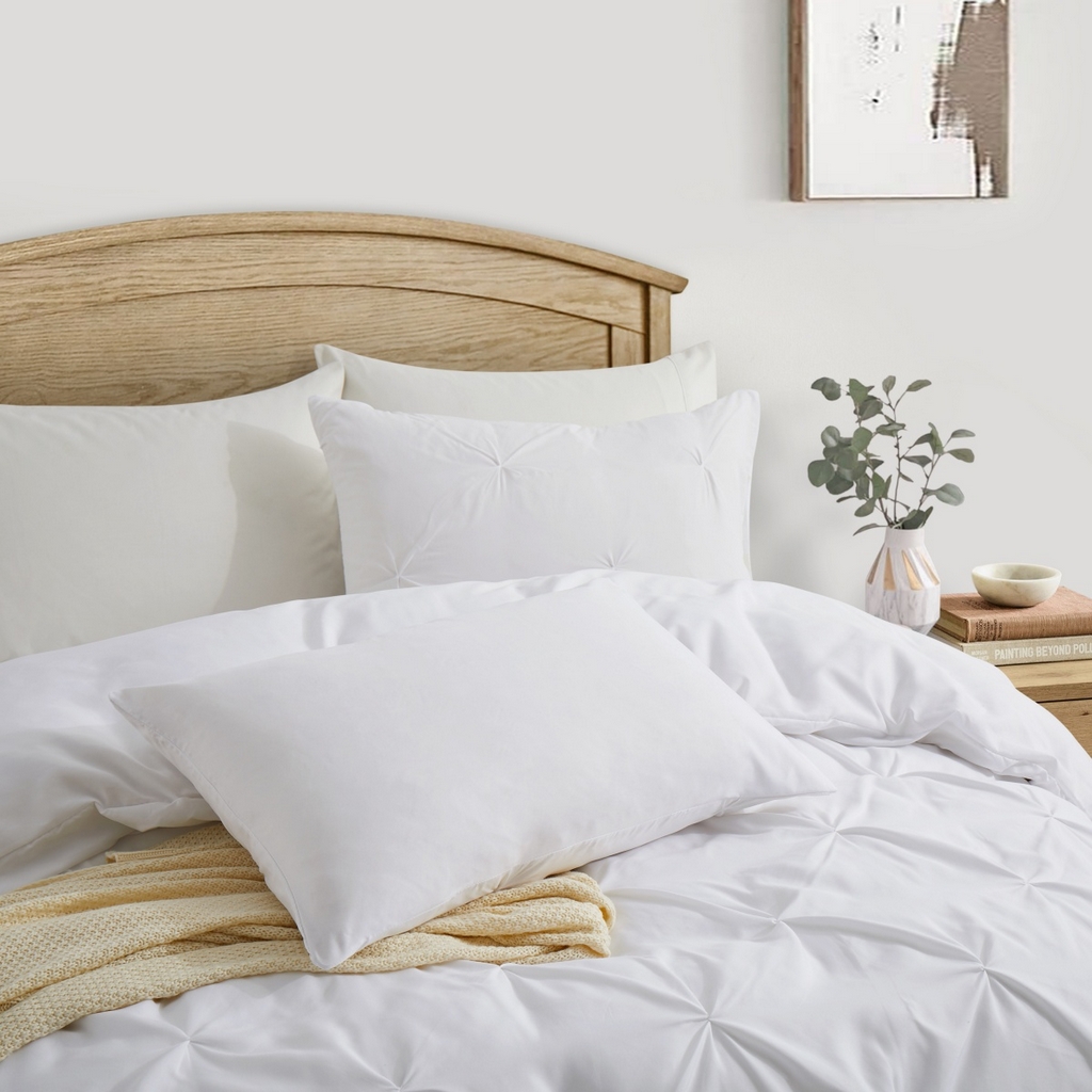 91家纺网 家纺一手货源 找家纺 子不语家纺2025新款跨境外贸手工揪花褶皱三件套亚马逊Temu速卖通Shein沃尔玛专供 白色