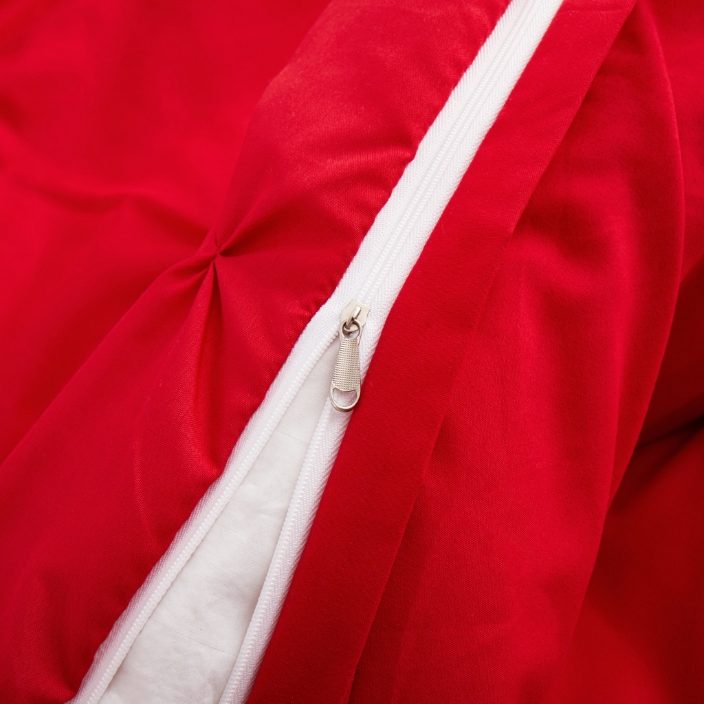 91家纺网 家纺一手货源 找家纺 子不语家纺2025新款跨境外贸 手工揪花褶皱三件套亚马逊Temu速卖 通Shein沃尔玛专供大红