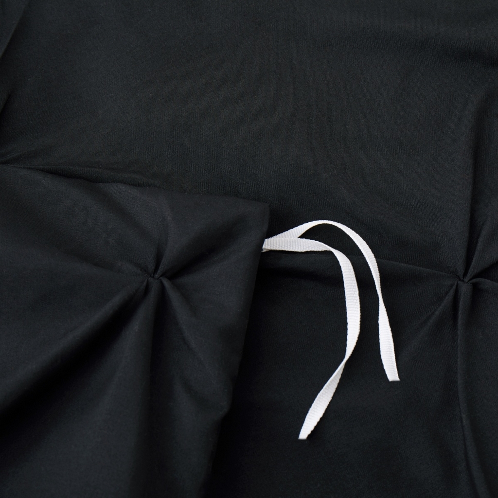 91家纺网 家纺一手货源 找家纺 子不语家纺2025新款跨境外贸手工揪花褶皱三件套亚马逊Temu速卖通Shein沃尔玛专供 黑色