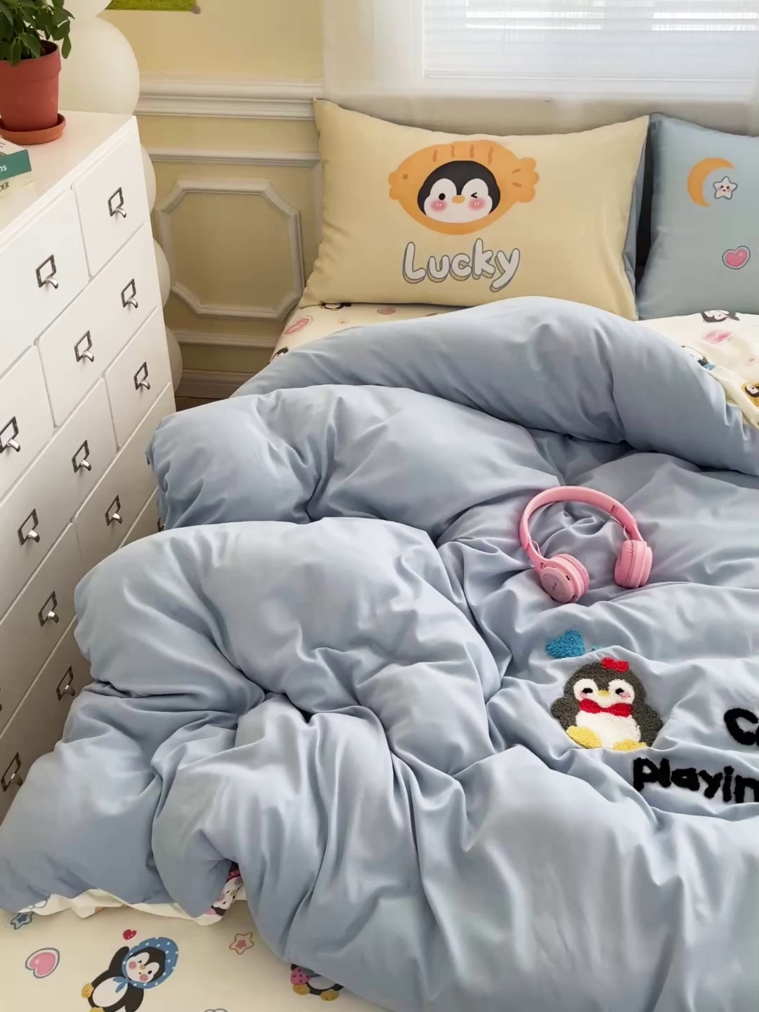 91家纺网 家纺一手货源 找家纺 一霖家纺 2025新款高克重云朵棉数码印花＋毛巾绣四件套