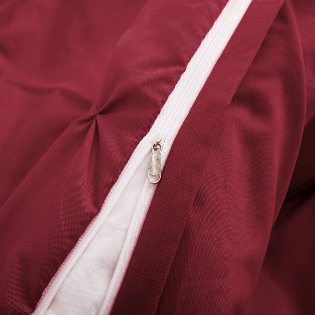 91家纺网 家纺一手货源 找家纺 子不语家纺2025新款跨境外贸手工揪花褶皱三件套亚马逊Temu速卖通Shein沃尔玛专供 酒红