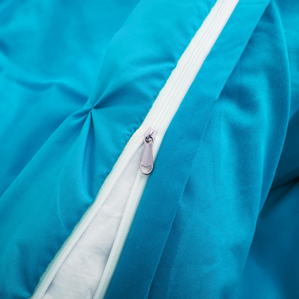 91家纺网 家纺一手货源 找家纺 子不语家纺2025新款跨境外贸手工揪花褶皱三件套亚马逊Temu速卖通Shein沃尔玛专供 蓝色