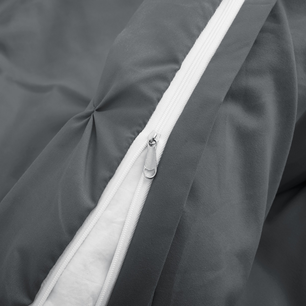 91家纺网 家纺一手货源 找家纺 子不语家纺2025新款跨境外贸手工揪花褶皱三件套亚马逊Temu速卖通Shein沃尔玛专供 深灰