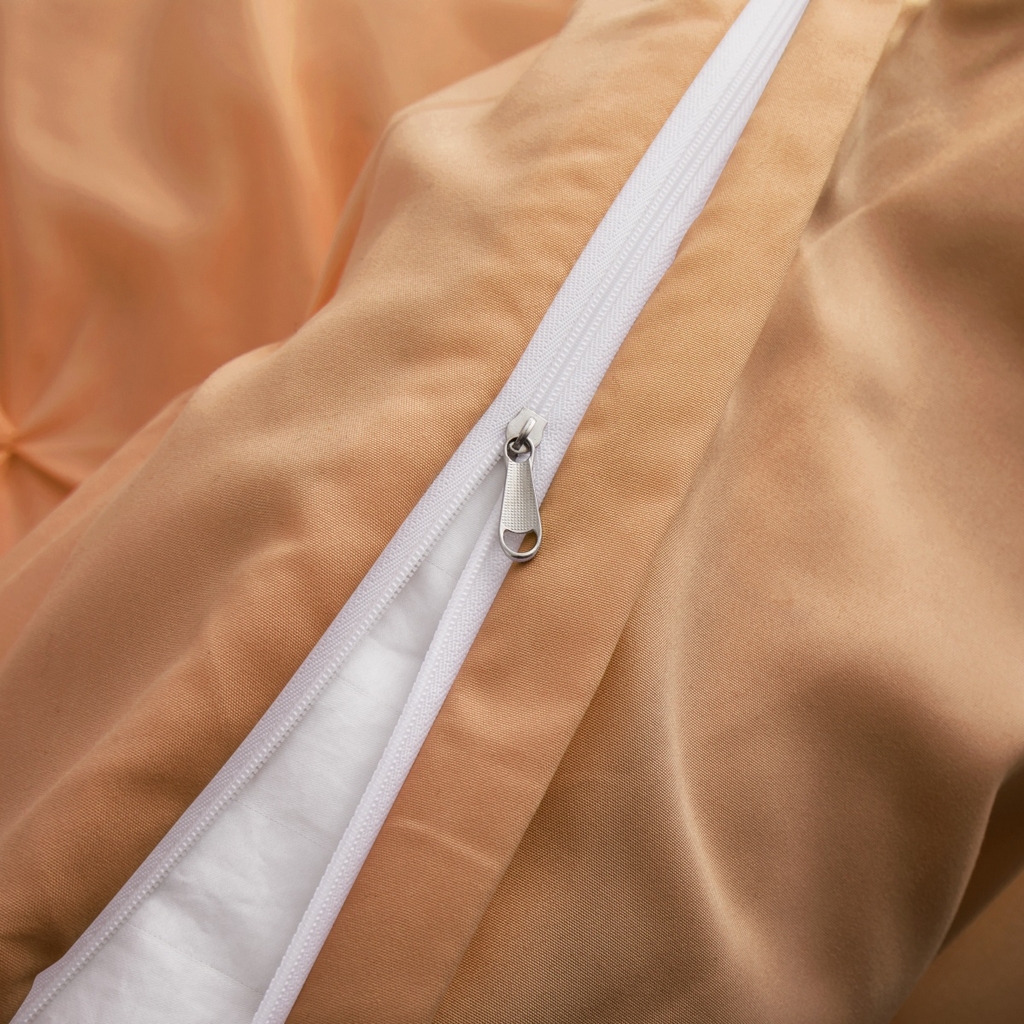 91家纺网 家纺一手货源 找家纺 子不语家纺2025新款跨境外贸手工揪花褶皱三件套亚马逊Temu速卖通Shein沃尔玛专供 驼色