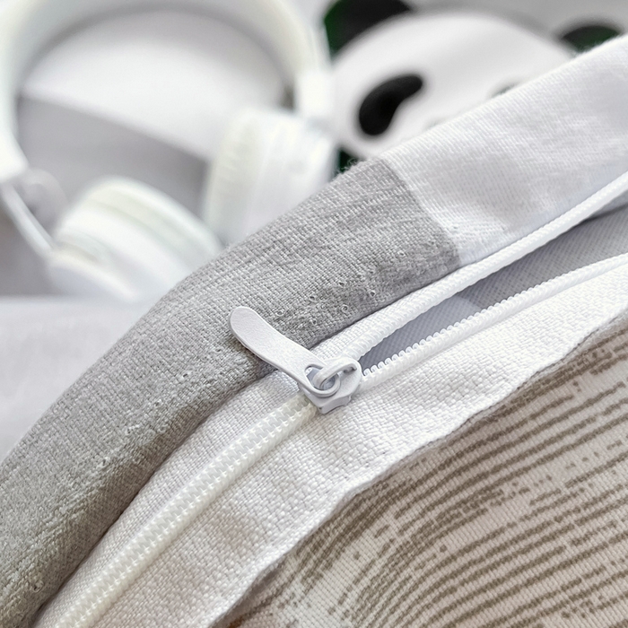 91家纺网 家纺一手货源 找家纺 简冠家纺 2024直播爆款北欧风亲肤植物羊绒磨毛四件套 熊猫格