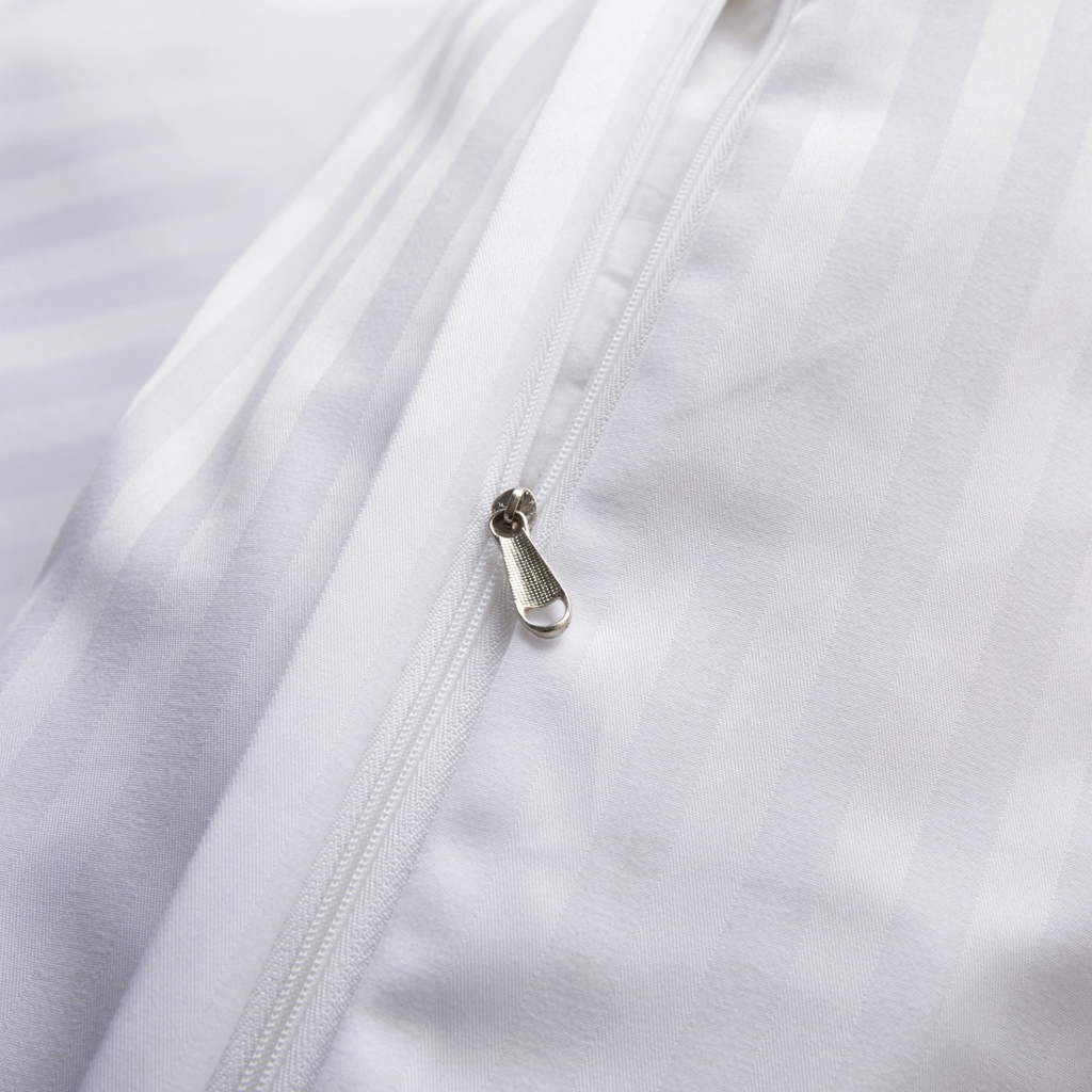 91家纺网 家纺一手货源 找家纺 子不语家纺2025新款跨境外贸酒店纯色提花三件套亚马逊Temu速卖通Shein沃尔玛专供 缎条提花白色