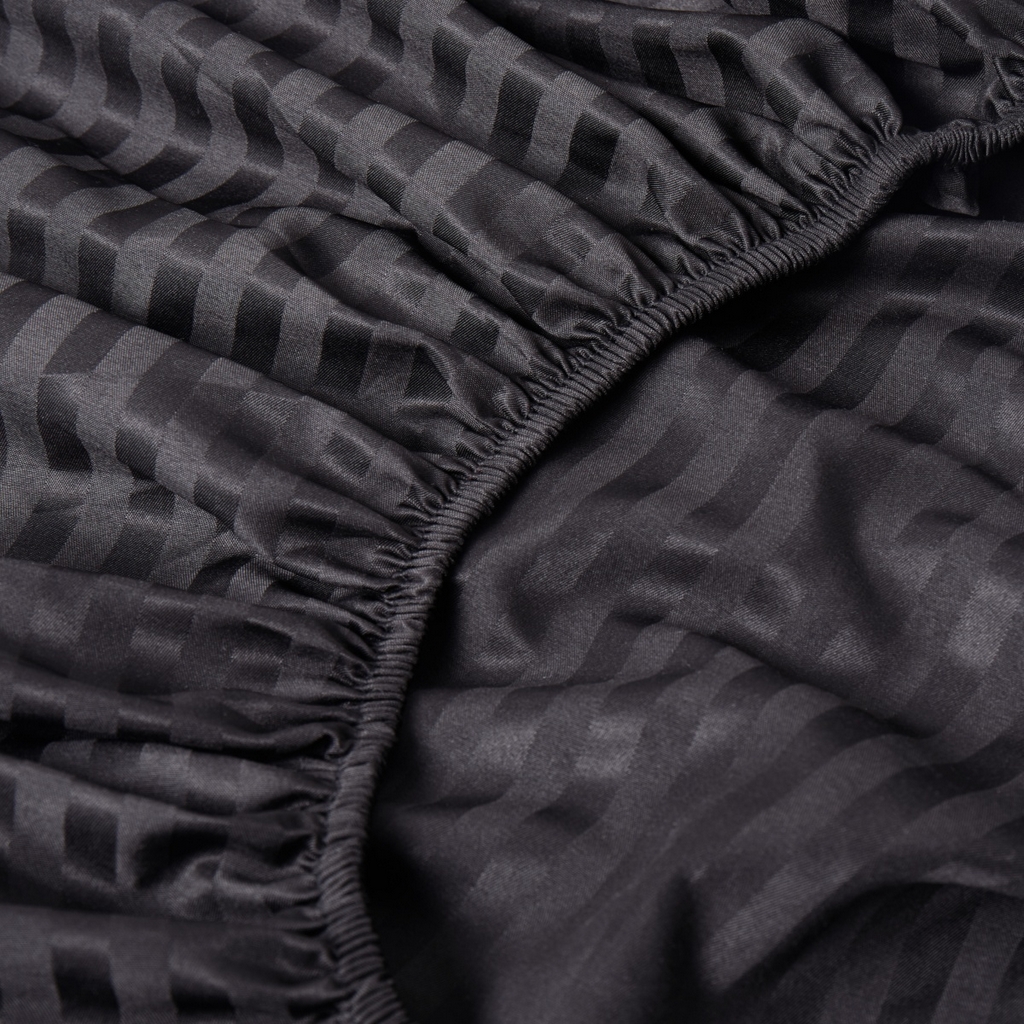 91家纺网 家纺一手货源 找家纺 子不语家纺2025新款跨境外贸酒店纯色提花三件套亚马逊Temu速卖通Shein沃尔玛专供缎条提花黑色