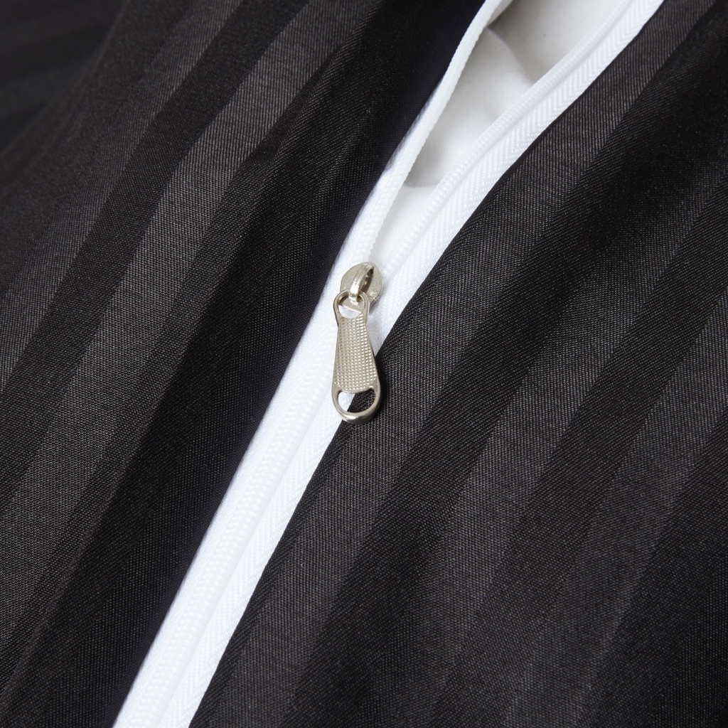 91家纺网 家纺一手货源 找家纺 子不语家纺2025新款跨境外贸酒店纯色提花三件套亚马逊Temu速卖通Shein沃尔玛专供缎条提花黑色