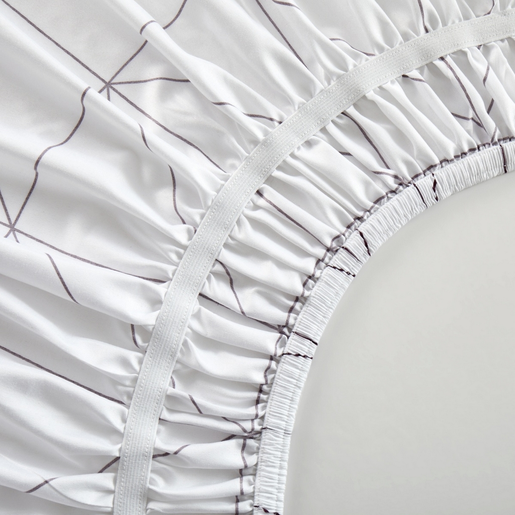 91家纺网 家纺一手货源 找家纺 子不语家纺 2025新款印花床裙 白格子