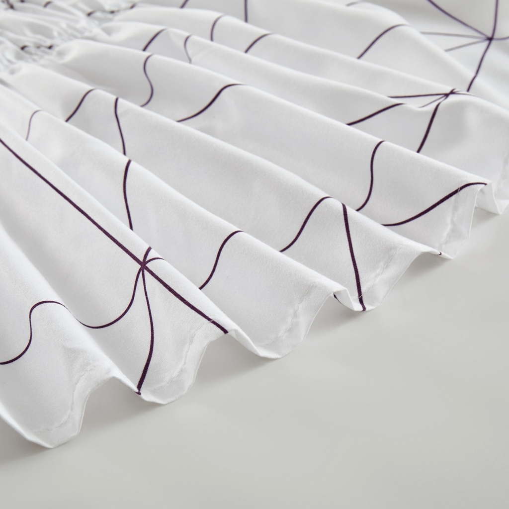 91家纺网 家纺一手货源 找家纺 子不语家纺 2025新款印花床裙 白格子