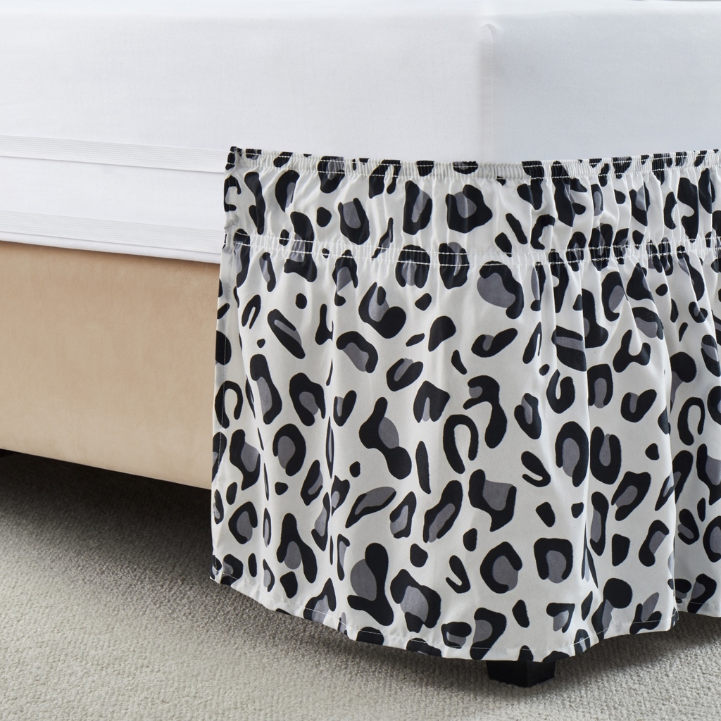 91家纺网 家纺一手货源 找家纺 子不语家纺 2025新款印花床裙 黑白豹纹