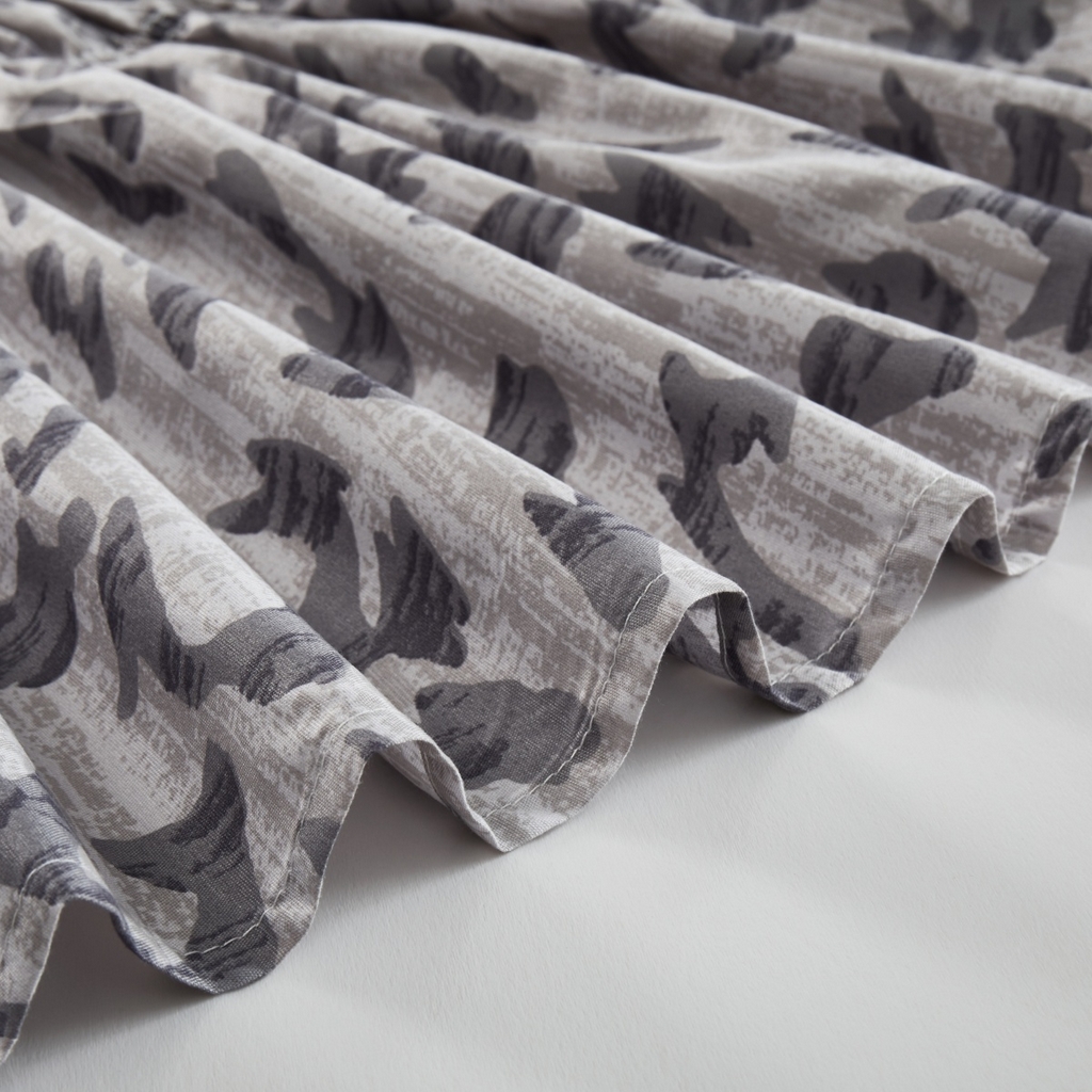 91家纺网 家纺一手货源 找家纺 子不语家纺 2025新款印花床裙 灰豹纹