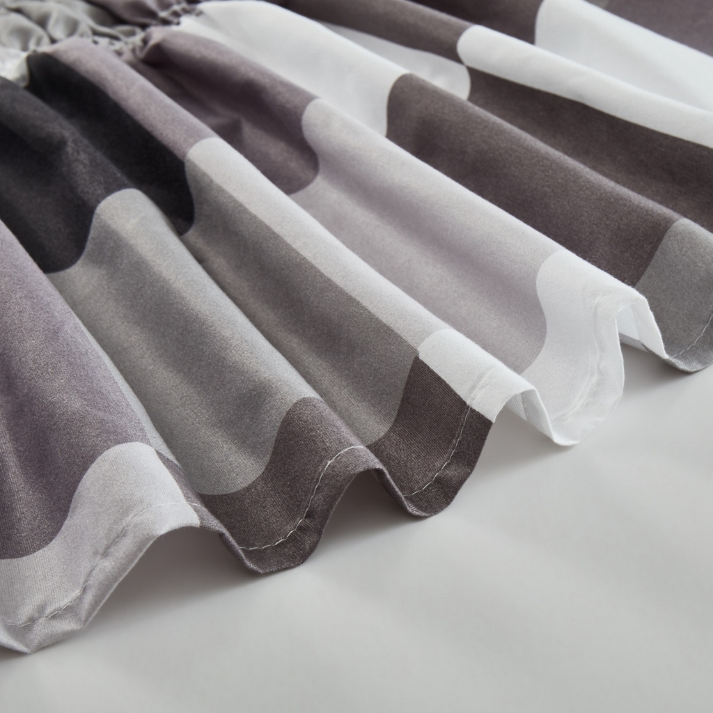 91家纺网 家纺一手货源 找家纺 子不语家纺 2025新款印花床裙 四色格子