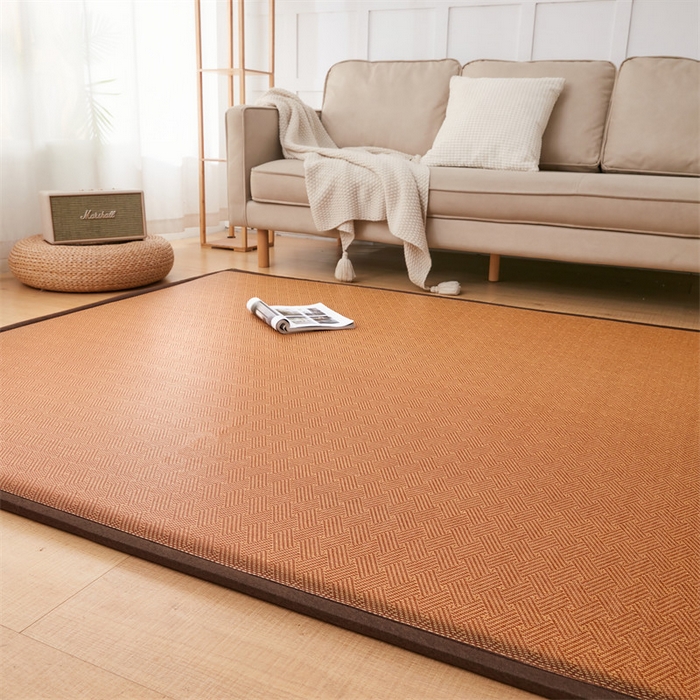 91家纺网 家纺一手货源 找家纺 北辰 2025新款凉席多功能地垫床垫床边垫打地铺神器 藤编地垫-青春岁月