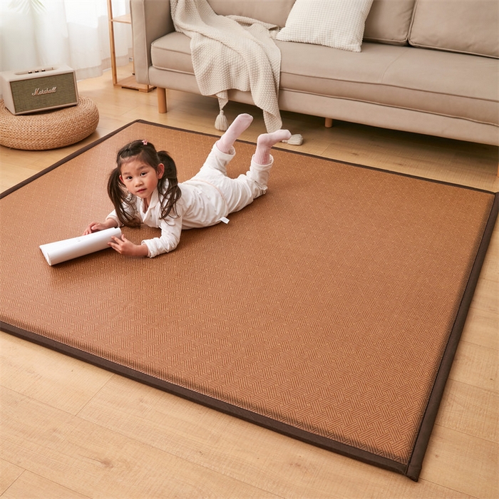 91家纺网 家纺一手货源 找家纺 北辰 2025新款凉席多功能地垫床垫床边垫打地铺神器 藤编地垫-青春岁月