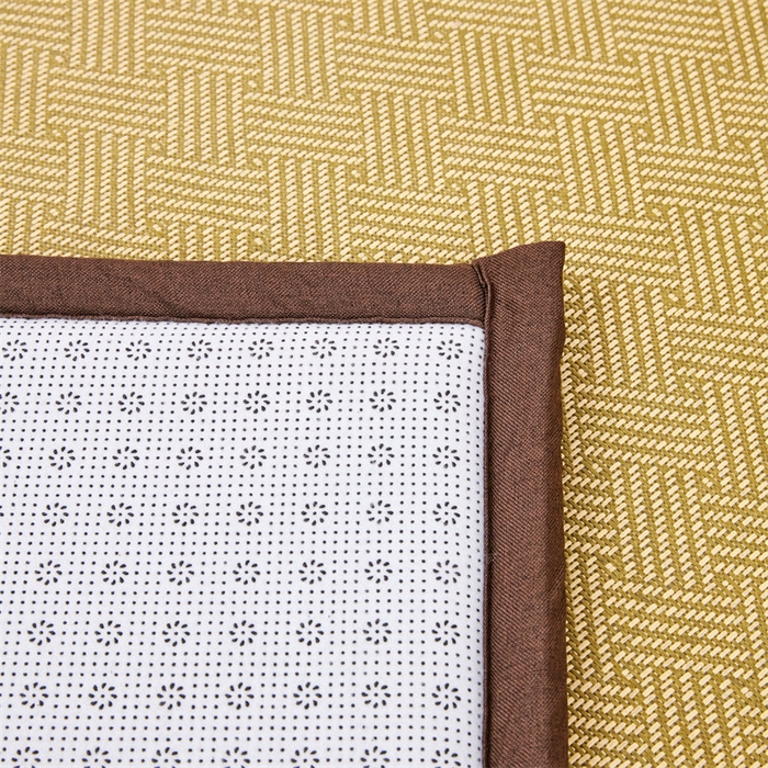 91家纺网 家纺一手货源 找家纺 北辰 2025新款凉席多功能地垫床垫床边垫打地铺神器 藤编地垫-饼干花-绿