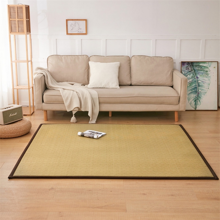 91家纺网 家纺一手货源 找家纺 北辰 2025新款凉席多功能地垫床垫床边垫打地铺神器 藤编地垫-饼干花-绿