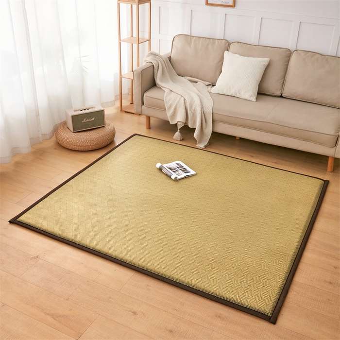 91家纺网 家纺一手货源 找家纺 北辰 2025新款凉席多功能地垫床垫床边垫打地铺神器 藤编地垫-饼干花-绿