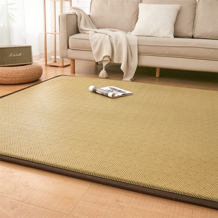 91家纺网 家纺一手货源 找家纺 北辰 2025新款凉席多功能地垫床垫床边垫打地铺神器 藤编地垫-饼干花-绿